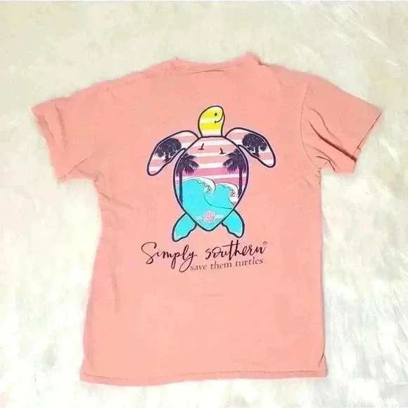 Simply Southern Turtle Tee Shirt - S - Picture 1 of 7